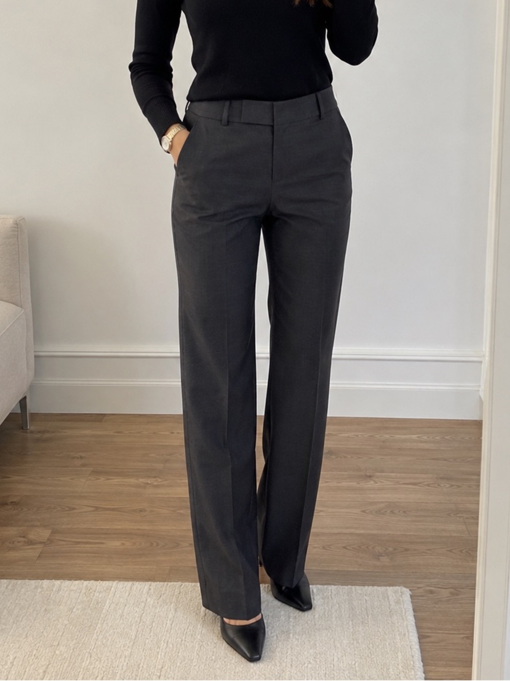 Tory Burch Black Straight-Leg Dress Trousers